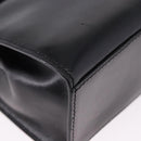 CELINE Hand Bag Leather 2way Black Gold Auth 193583A-12