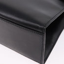CELINE Hand Bag Leather 2way Black Gold Auth 193583A-13