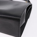 CELINE Hand Bag Leather 2way Black Gold Auth 193583A-15