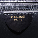 CELINE Hand Bag Leather 2way Black Gold Auth 193583A-18