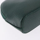 CARTIER Pouch Leather Green Gold Auth 193585V-10