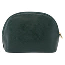 CARTIER Pouch Leather Green Gold Auth 193585V-3