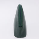 CARTIER Pouch Leather Green Gold Auth 193585V-4