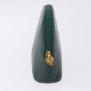 CARTIER Pouch Leather Green Gold Auth 193585V-5