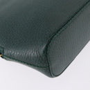 CARTIER Pouch Leather Green Gold Auth 193585V-8