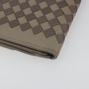 BOTTEGA VENETA INTRECCIATO Long Wallet Leather Gray Auth 193586A-11