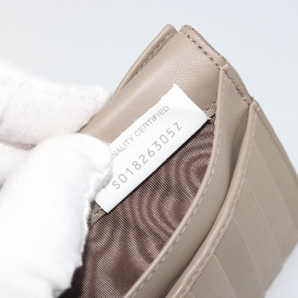 BOTTEGA VENETA INTRECCIATO Long Wallet Leather Gray Auth 193586A