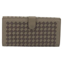 BOTTEGA VENETA INTRECCIATO Long Wallet Leather Gray Auth 193586A-3