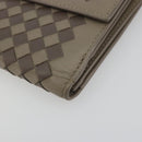 BOTTEGA VENETA INTRECCIATO Long Wallet Leather Gray Auth 193586A-8