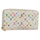 LOUIS VUITTON Monogram Multicolor Zippy Long Wallet White M60241 LV Auth 193587-1