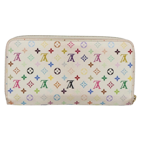 LOUIS VUITTON Monogram Multicolor Zippy Long Wallet White M60241 LV Auth 193587