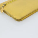 CHANEL COCO Mark Long Wallet Caviar Skin Yellow Gold CC Auth 193588-11