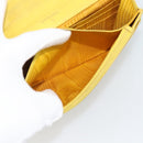 CHANEL COCO Mark Long Wallet Caviar Skin Yellow Gold CC Auth 193588-17