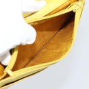 CHANEL COCO Mark Long Wallet Caviar Skin Yellow Gold CC Auth 193588-18