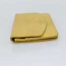 CHANEL COCO Mark Long Wallet Caviar Skin Yellow Gold CC Auth 193588-4