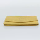 CHANEL COCO Mark Long Wallet Caviar Skin Yellow Gold CC Auth 193588-7