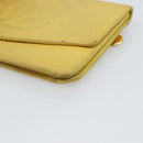 CHANEL COCO Mark Long Wallet Caviar Skin Yellow Gold CC Auth 193588-8