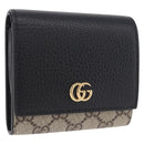 GUCCI GG Supreme Wallet PVC Leather Beige Gold 598587 Auth 193589M-1