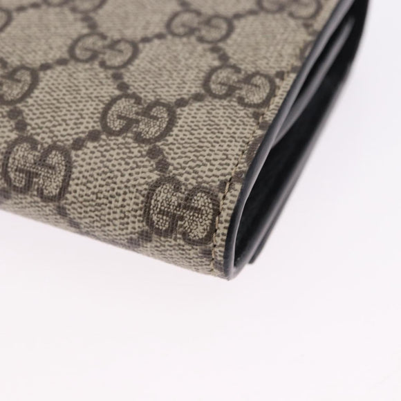 GUCCI GG Supreme Wallet PVC Leather Beige Gold 598587 Auth 193589M