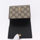 GUCCI GG Supreme Wallet PVC Leather Beige Gold 598587 Auth 193589M-13