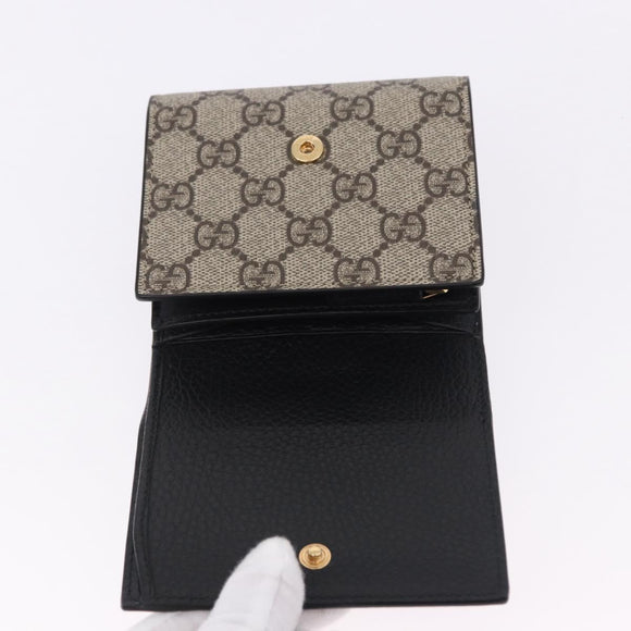 GUCCI GG Supreme Wallet PVC Leather Beige Gold 598587 Auth 193589M