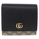 GUCCI GG Supreme Wallet PVC Leather Beige Gold 598587 Auth 193589M-2
