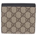 GUCCI GG Supreme Wallet PVC Leather Beige Gold 598587 Auth 193589M-3