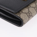 GUCCI GG Supreme Wallet PVC Leather Beige Gold 598587 Auth 193589M-8
