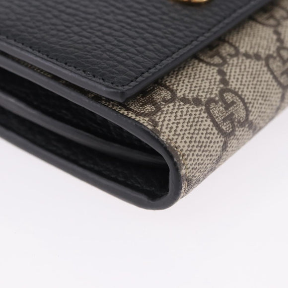 GUCCI GG Supreme Wallet PVC Leather Beige Gold 598587 Auth 193589M