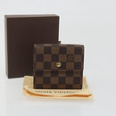 LOUIS VUITTON Damier Ebene Portefeuille Elise Wallet N61654 LV Auth 193590V-12