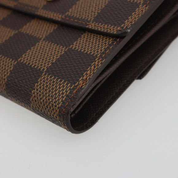 LOUIS VUITTON Damier Ebene Portefeuille Elise Wallet N61654 LV Auth 193590V