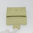CHANEL Matelasse 2.55 Wallet Lamb Skin Green Gold CC Auth 193593A-19