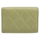 CHANEL Matelasse 2.55 Wallet Lamb Skin Green Gold CC Auth 193593A-2