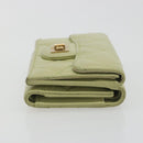 CHANEL Matelasse 2.55 Wallet Lamb Skin Green Gold CC Auth 193593A-3