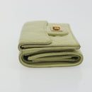CHANEL Matelasse 2.55 Wallet Lamb Skin Green Gold CC Auth 193593A-4