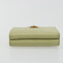 CHANEL Matelasse 2.55 Wallet Lamb Skin Green Gold CC Auth 193593A-5