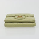 CHANEL Matelasse 2.55 Wallet Lamb Skin Green Gold CC Auth 193593A-6