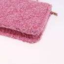 CHANEL Matelasse Chain Shoulder Pouch Tweed Pink Gold CC Auth 193594SAM-18
