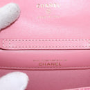 CHANEL Matelasse Chain Shoulder Pouch Tweed Pink Gold CC Auth 193594SAM-20