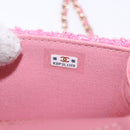 CHANEL Matelasse Chain Shoulder Pouch Tweed Pink Gold CC Auth 193594SAM-11