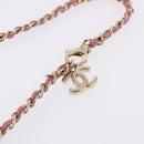 CHANEL Matelasse Chain Shoulder Pouch Tweed Pink Gold CC Auth 193594SAM-8