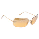 CHANEL COCO Mark Sunglasses metal Gold Tone CC Auth 193597V-1