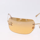CHANEL COCO Mark Sunglasses metal Gold Tone CC Auth 193597V-3