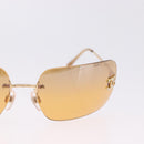 CHANEL COCO Mark Sunglasses metal Gold Tone CC Auth 193597V-4