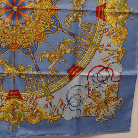 HERMES Carre 90 Scarf Silk Blue Auth 193599M