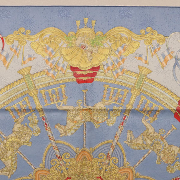 HERMES Carre 90 Scarf Silk Blue Auth 193599M