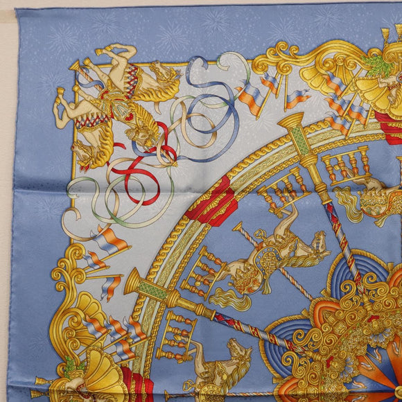 HERMES Carre 90 Scarf Silk Blue Auth 193599M