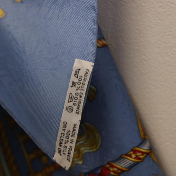 HERMES Carre 90 Scarf Silk Blue Auth 193599M