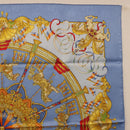 HERMES Carre 90 Scarf Silk Blue Auth 193599M-4