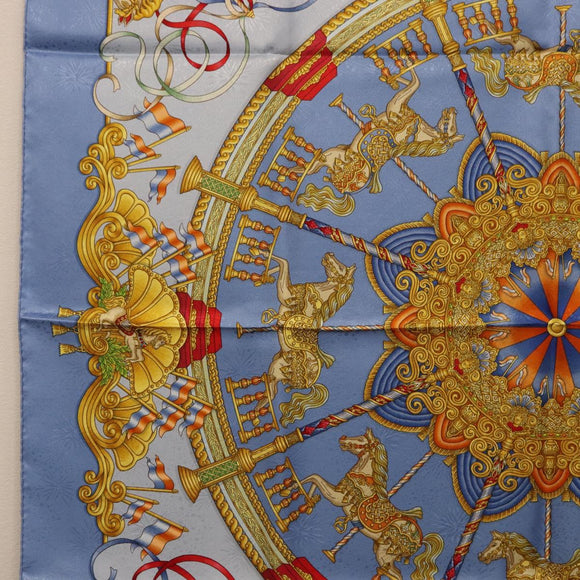 HERMES Carre 90 Scarf Silk Blue Auth 193599M